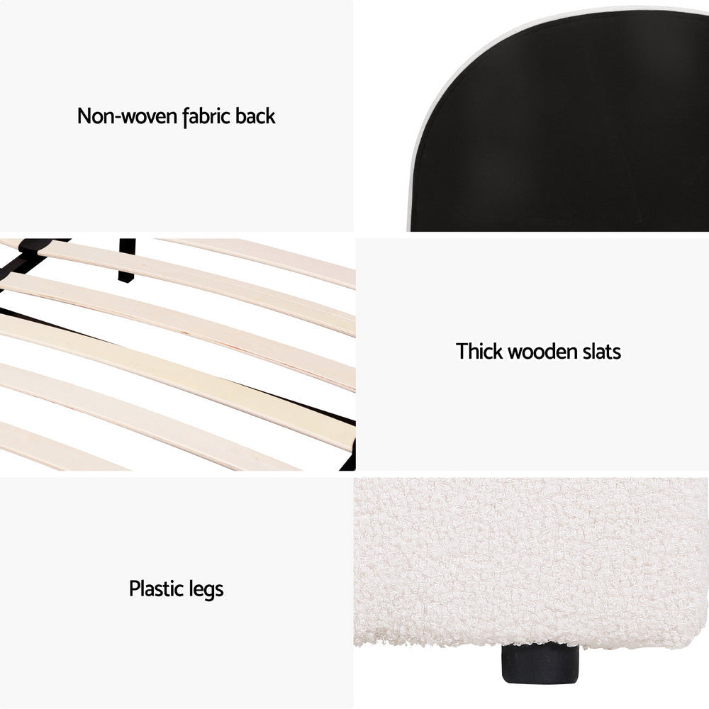 Bed Frame Gas Lift Strorage Beds Base Platform Boucle Fabric Double ELLA Fast shipping On sale