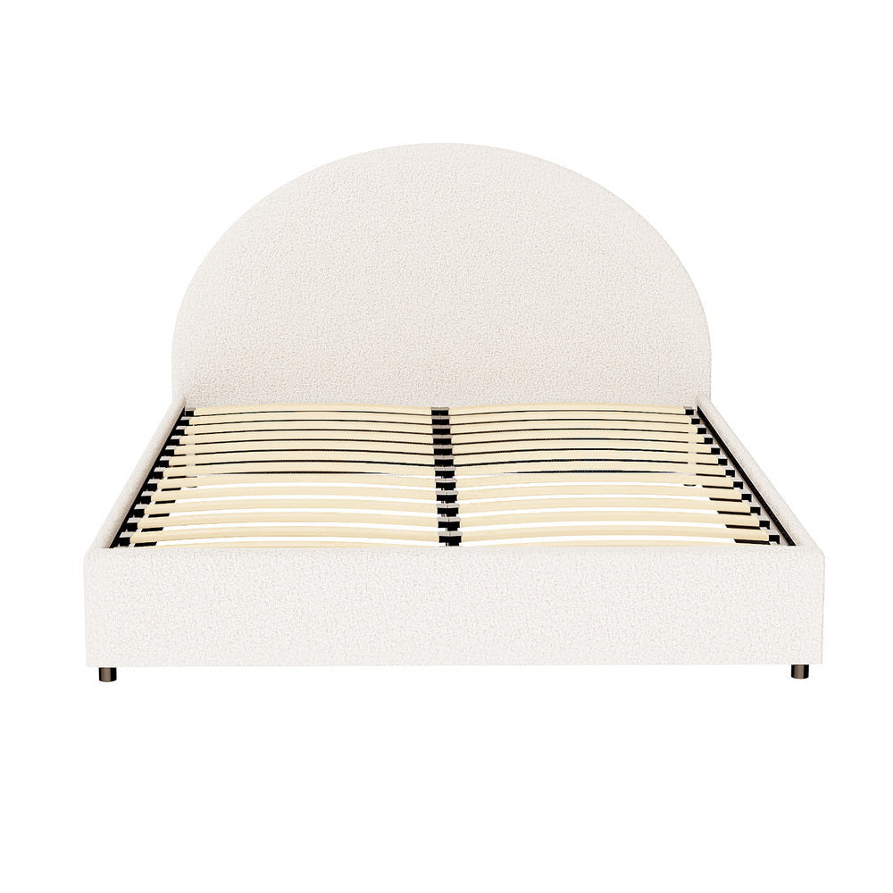 Bed Frame Gas Lift Strorage Beds Base Platform Boucle Fabric Double ELLA Fast shipping On sale