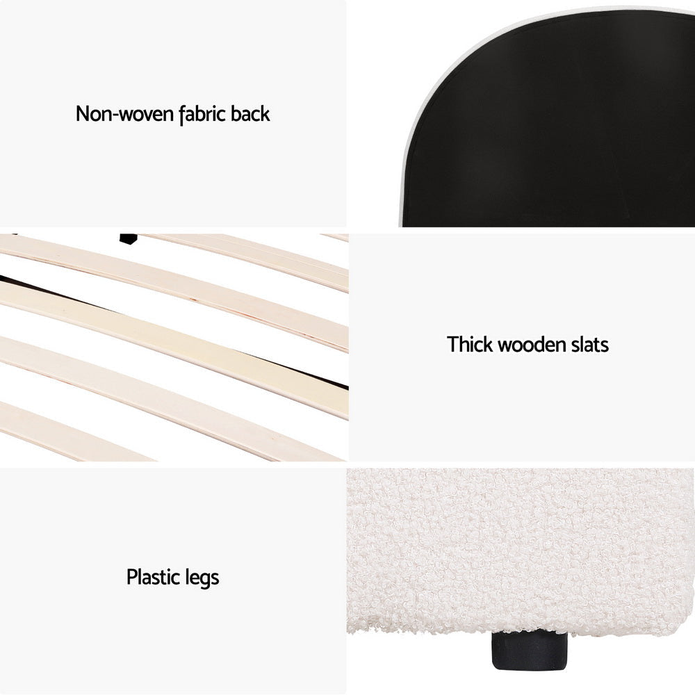 Bed Frame Gas Lift Strorage Beds Base Platform Boucle Fabric King Single ELLA Fast shipping On sale