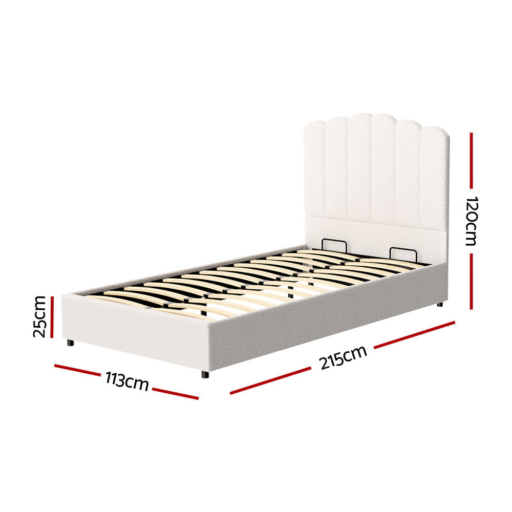 Bed Frame King Single Size Boucle FION Fast shipping On sale