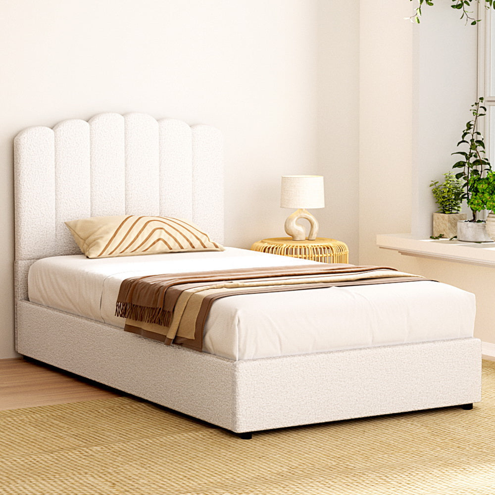 Bed Frame King Single Size Boucle FION Fast shipping On sale