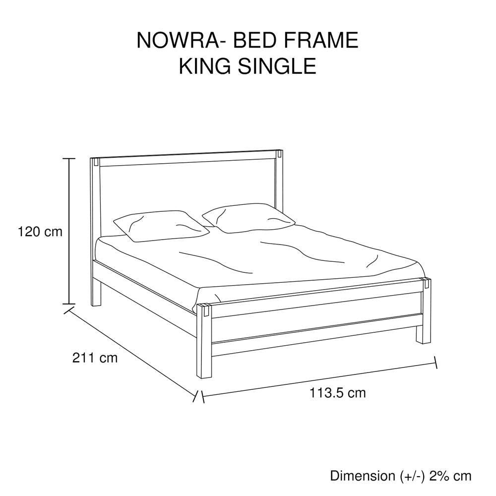 Bed Frame King Single Size in Solid Wood Veneered Acacia Bedroom Timber Slat Oak Fast shipping On sale