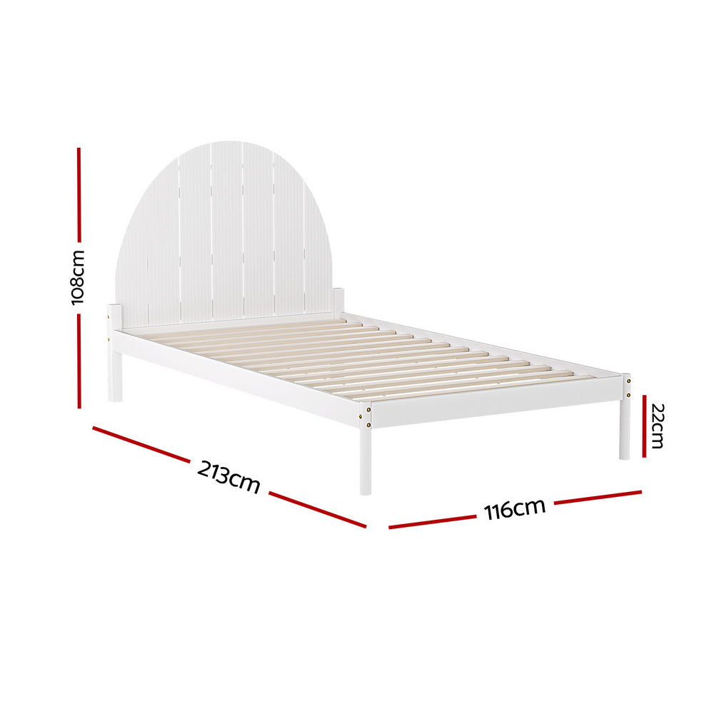 Bed Frame King Single Size Wooden White DALY Fast shipping On sale