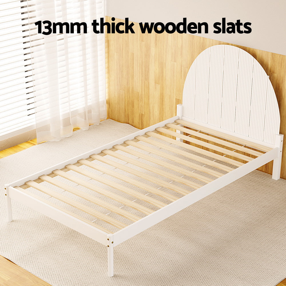 Bed Frame King Single Size Wooden White DALY Fast shipping On sale