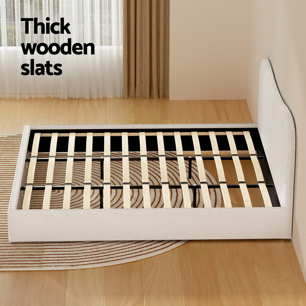 Bed Frame King Size Boucle DARA Fast shipping On sale