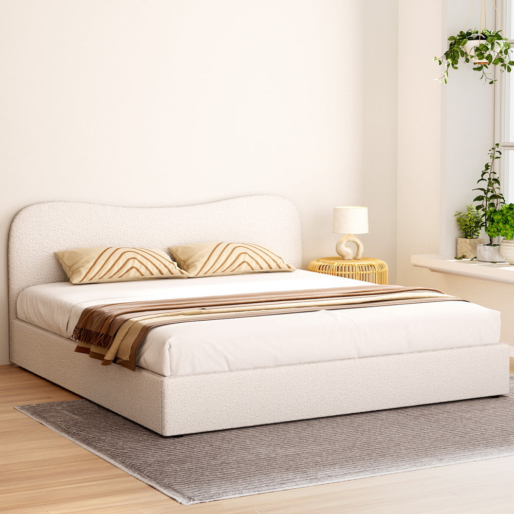 Bed Frame King Size Boucle DARA Fast shipping On sale