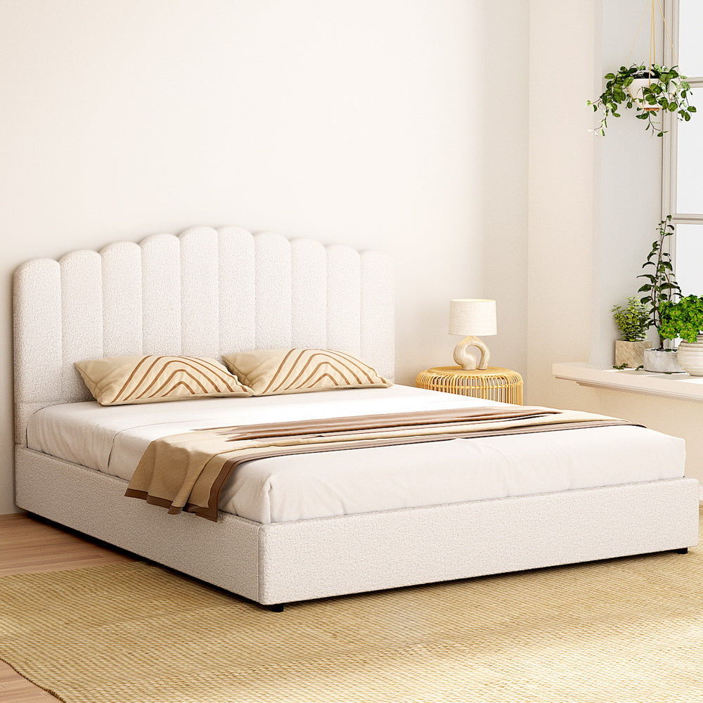 Bed Frame King Size Boucle FION Fast shipping On sale