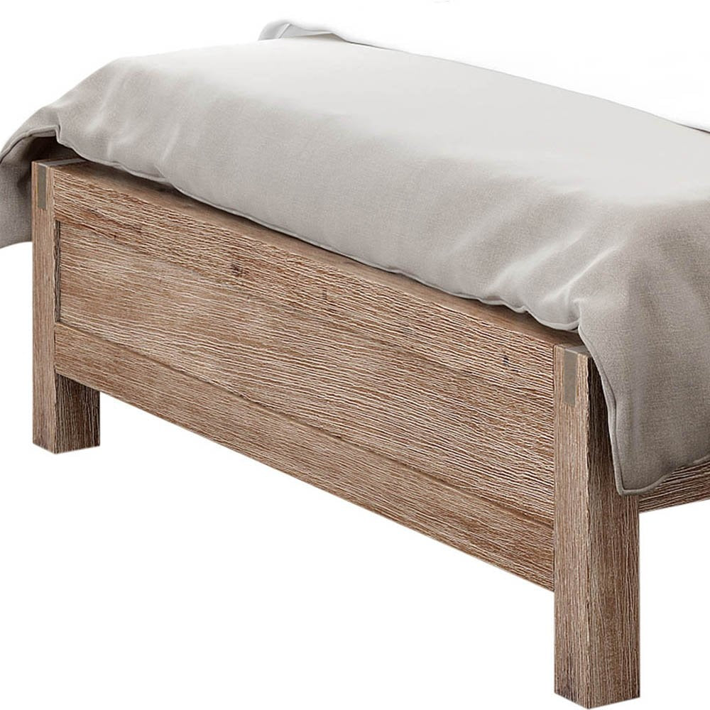 Bed Frame King Size in Solid Wood Veneered Acacia Bedroom Timber Slat Oak Fast shipping On sale