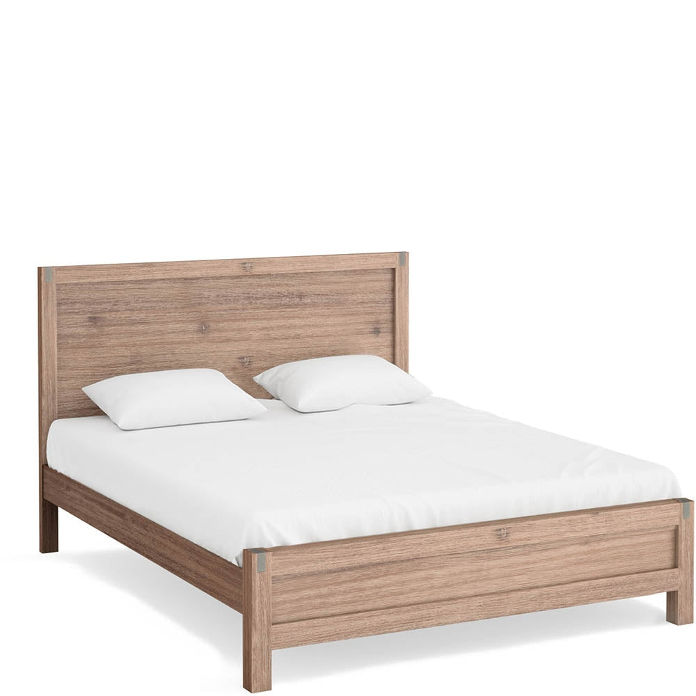 Bed Frame King Size in Solid Wood Veneered Acacia Bedroom Timber Slat Oak Fast shipping On sale