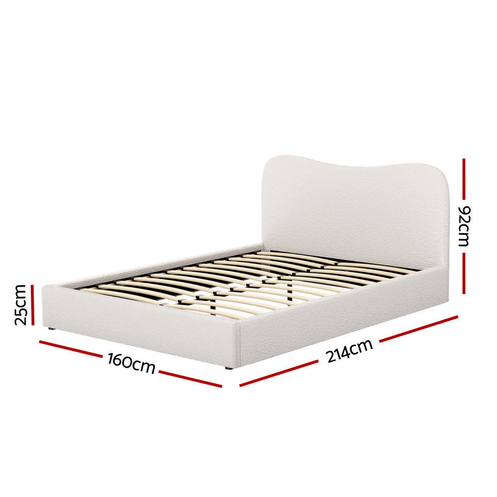 Bed Frame Queen Size Boucle DARA Fast shipping On sale