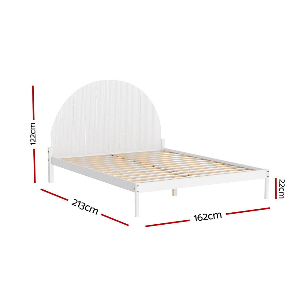 Bed Frame Queen Size Wooden White DALY Fast shipping On sale