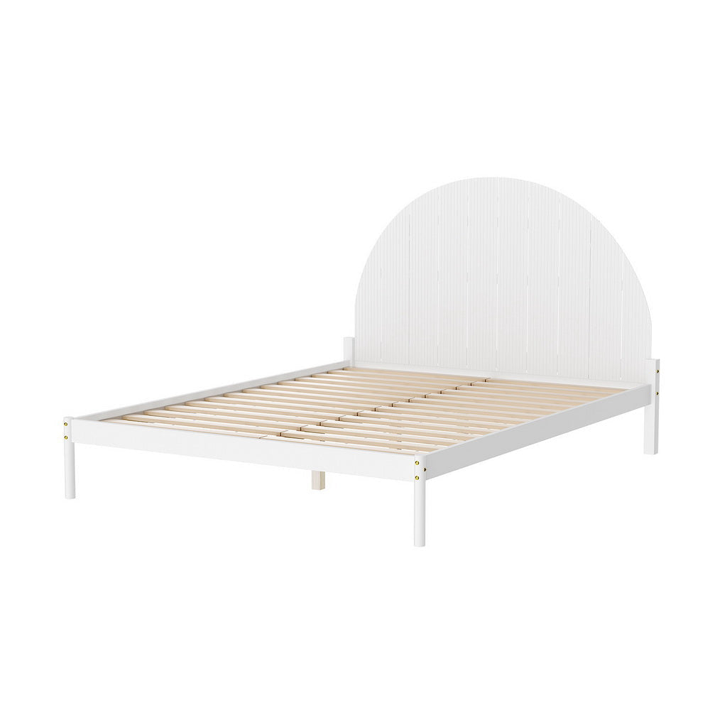 Bed Frame Queen Size Wooden White DALY Fast shipping On sale