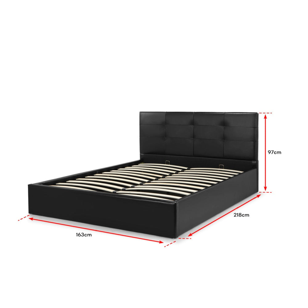 Bed Frame Siena Gas Lift Collection Black Queen Fast shipping On sale