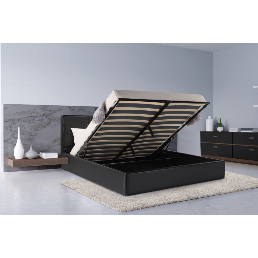 Bed Frame Siena Gas Lift Collection Black Queen Fast shipping On sale