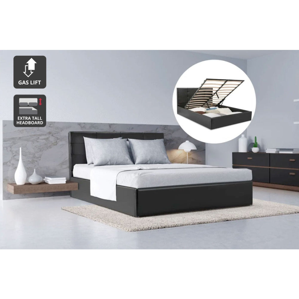 Bed Frame Siena Gas Lift Collection Black Queen Fast shipping On sale