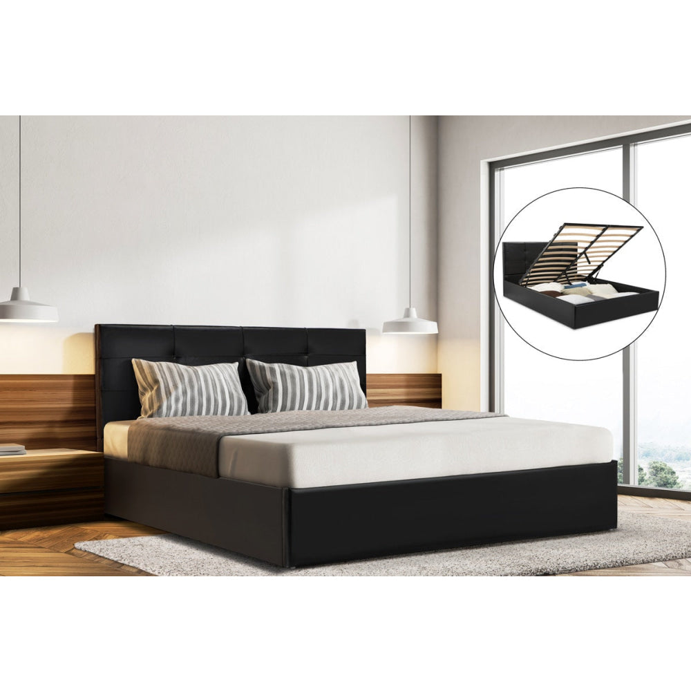 Bed Frame Siena Gas Lift Collection Black Queen Fast shipping On sale