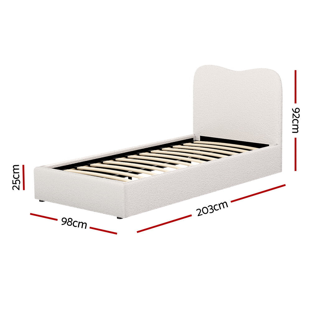 Bed Frame Single Size Boucle DARA Fast shipping On sale