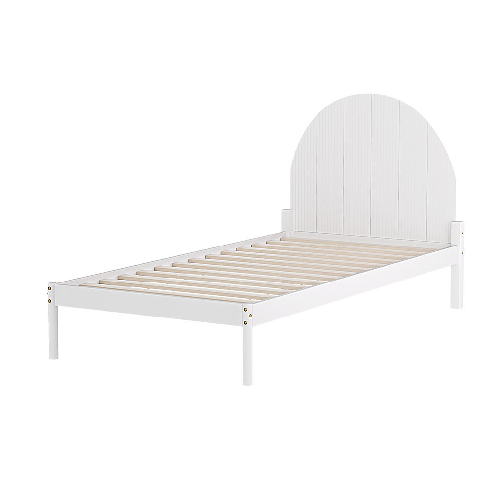 Bed Frame Single Size Wooden White DALY Fast shipping On sale