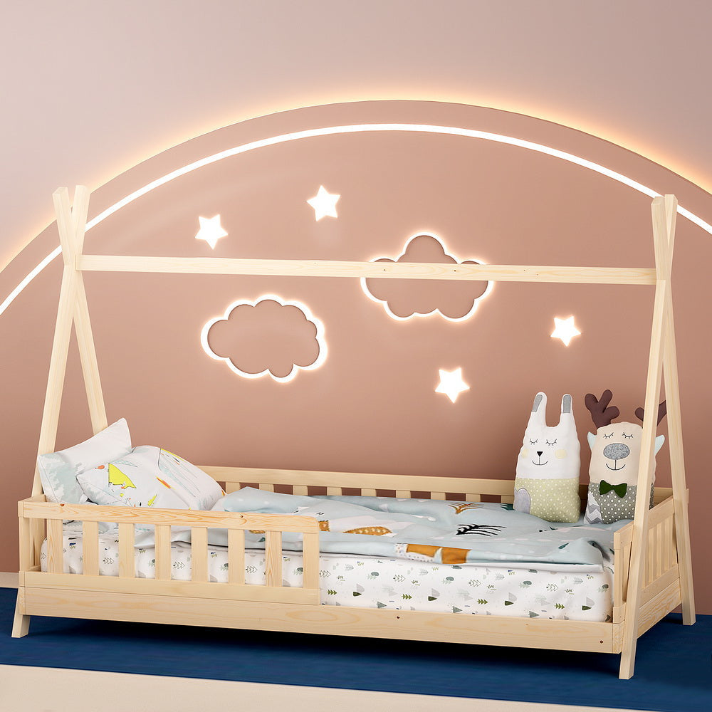 Bed Frame Wooden Kids House Frames Oak PUAH Fast shipping On sale