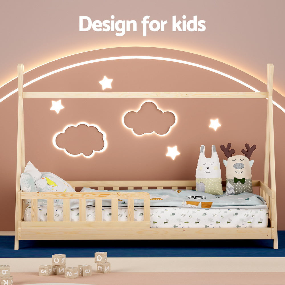 Bed Frame Wooden Kids House Frames Oak PUAH Fast shipping On sale