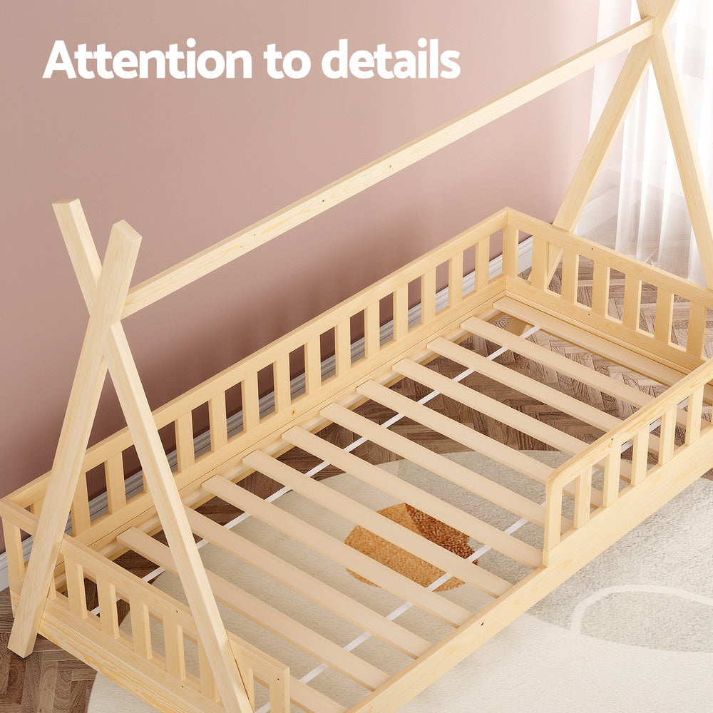 Bed Frame Wooden Kids House Frames Oak PUAH Fast shipping On sale