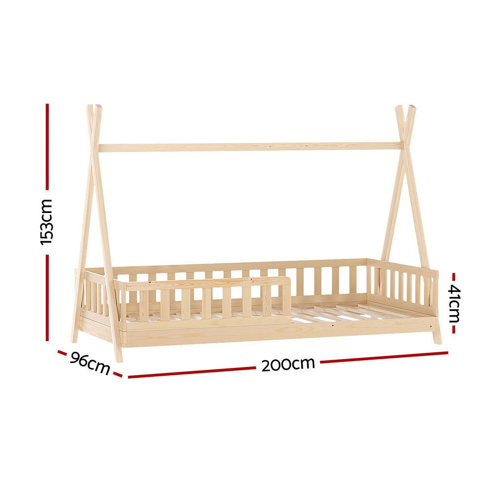 Bed Frame Wooden Kids House Frames Oak PUAH Fast shipping On sale