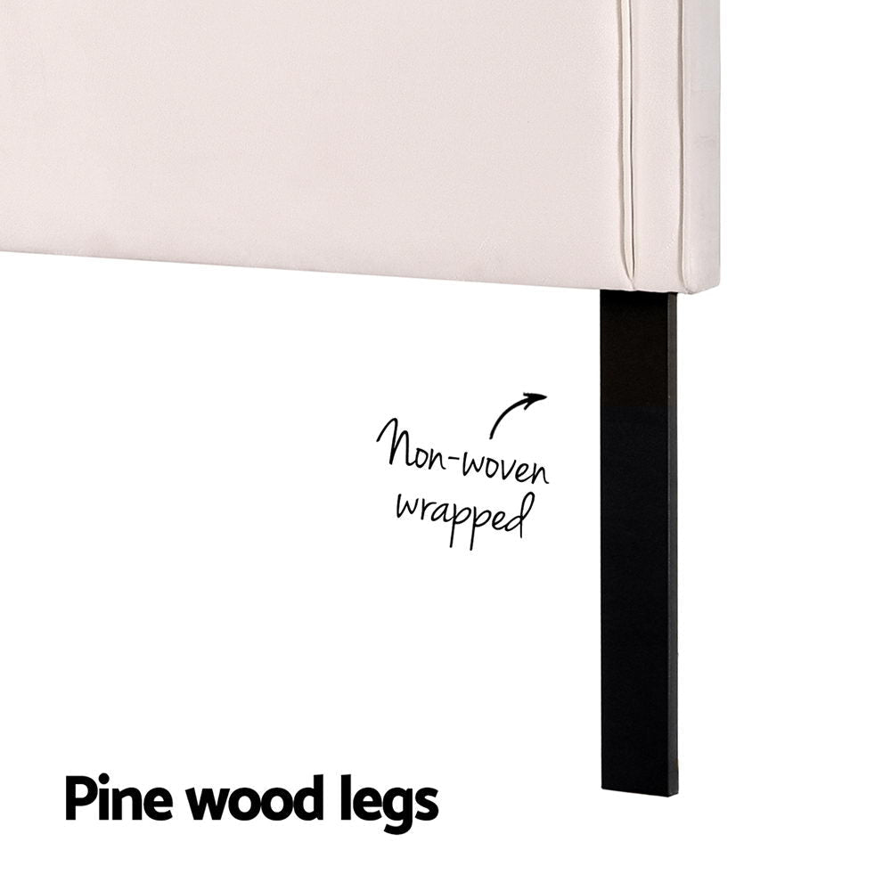 Bed Head Headboard King Velvet IRIS Beige Fast shipping On sale