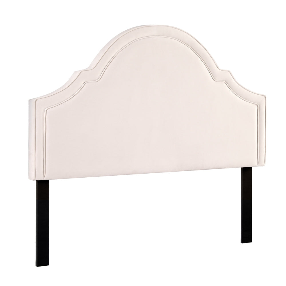 Bed Head Headboard Queen Velvet IRIS Beige Fast shipping On sale