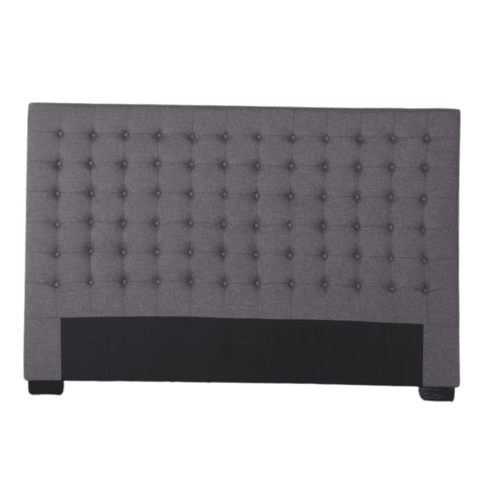 Bed Head King Charcoal Headboard Upholstery Fabric Tufted Buttons Frame Fast shipping On sale