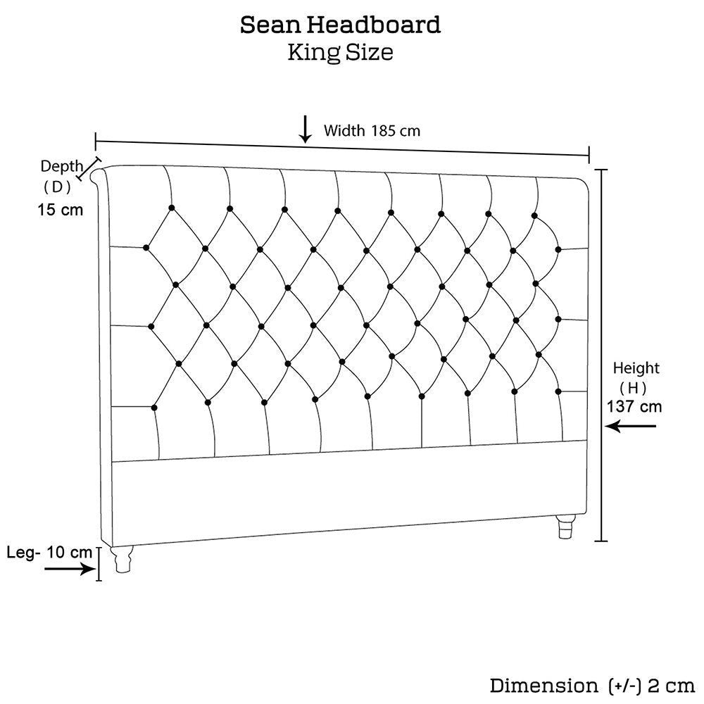 Bed Head King Size French Provincial Headboard Upholsterd Fabric Charcoal Frame Fast shipping On sale