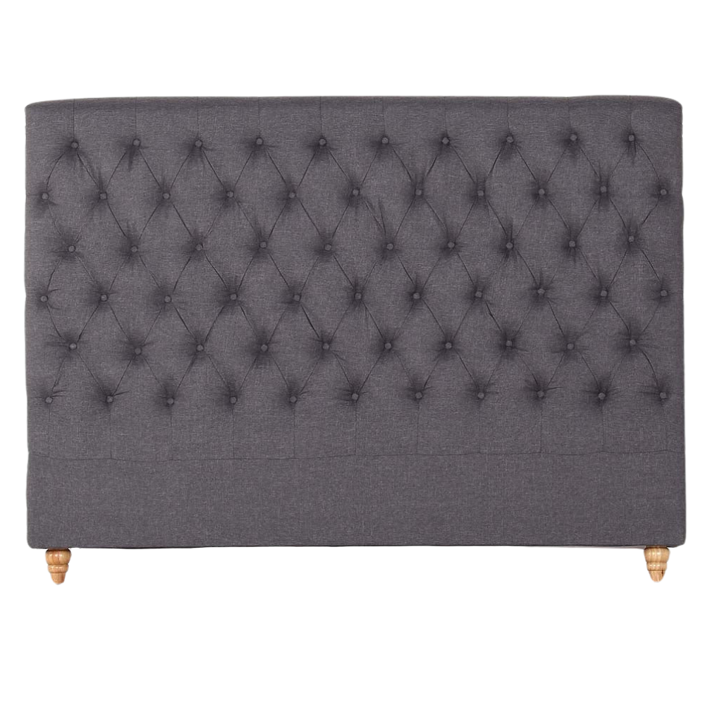 Bed Head King Size French Provincial Headboard Upholsterd Fabric Charcoal Frame Fast shipping On sale