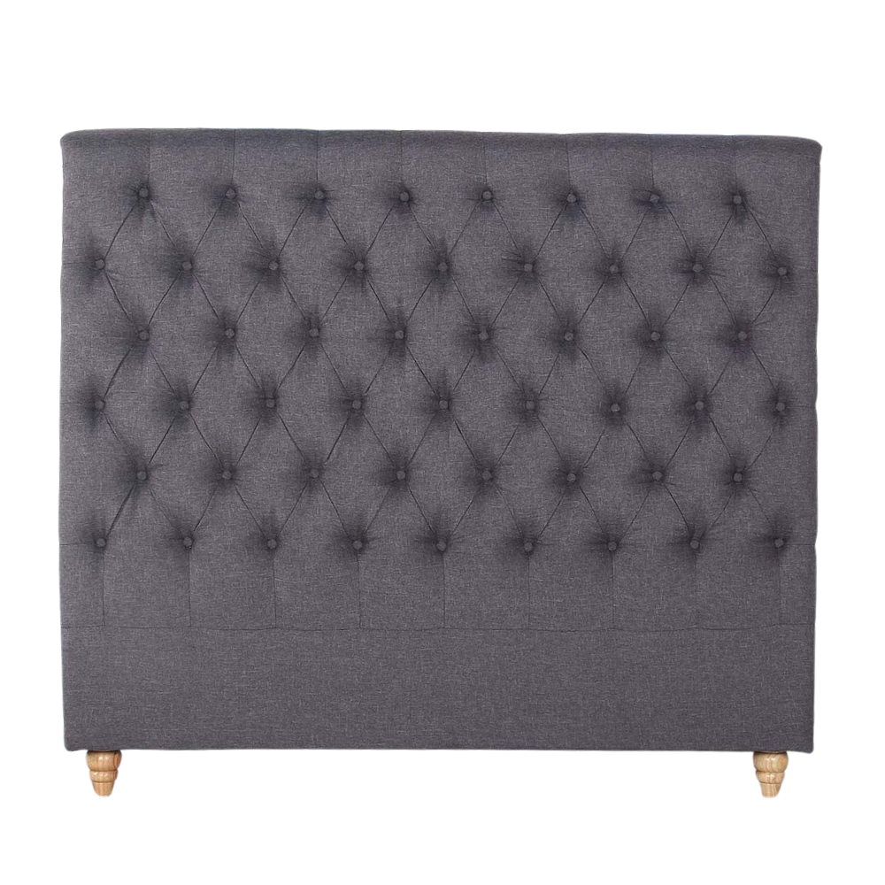 Bed Head Queen Size French Provincial Headboard Upholsterd Fabric Charcoal Frame Fast shipping On sale