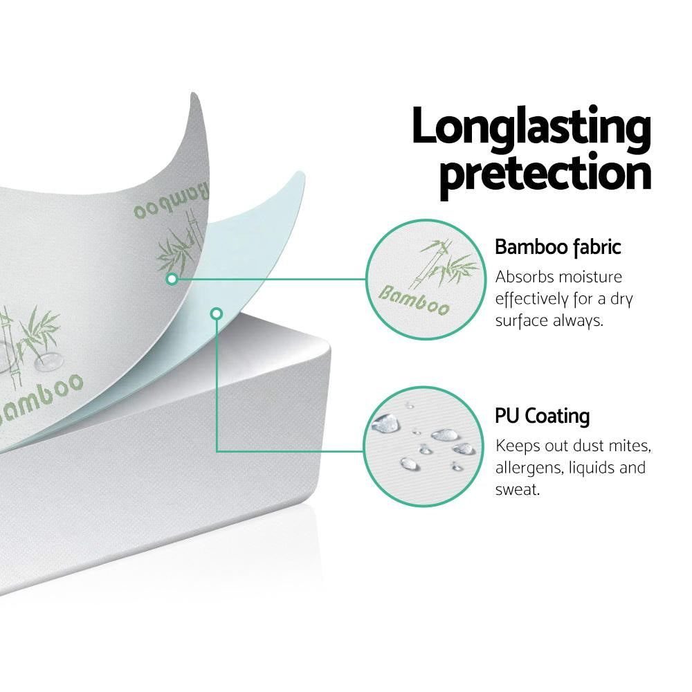 Bedding Bamboo Mattress Protector Single Fast shipping On sale