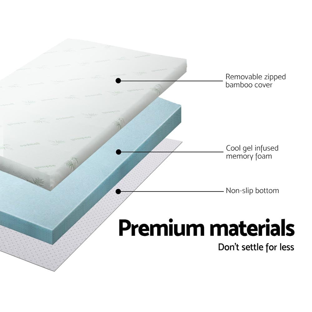 Bedding Cool Gel Memory Foam Mattress Topper w/Bamboo Cover 10cm - Queen Fast shipping On sale
