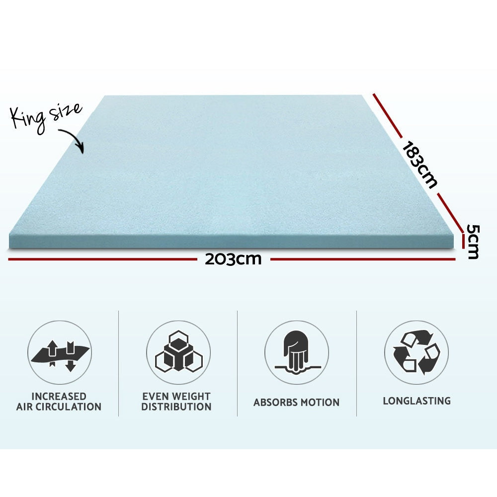 Bedding Cool Gel Memory Foam Mattress Topper w/Bamboo Cover 5cm - King Fast shipping On sale