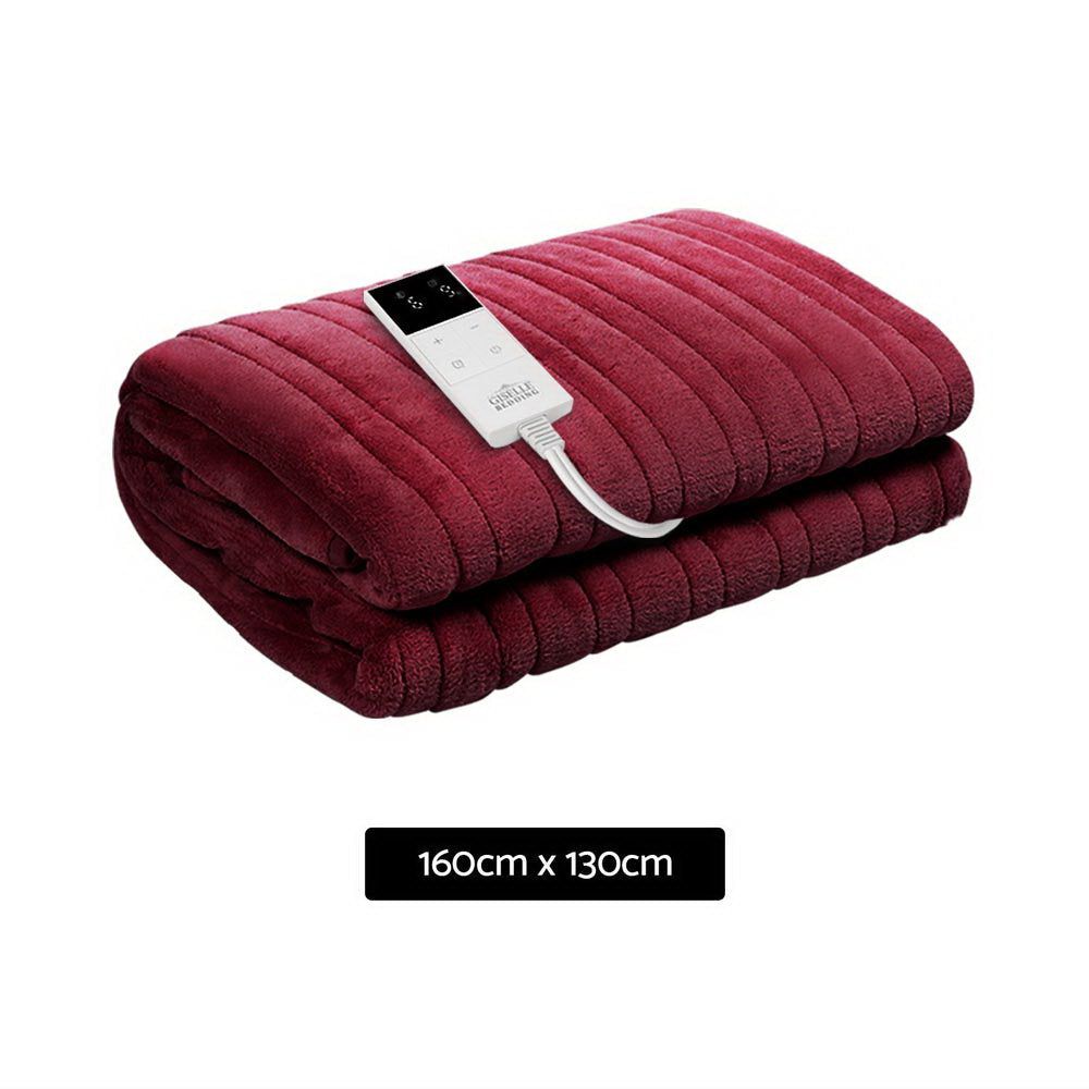 Bedding Electric Throw Blanket - Burgundy Fast shipping On sale