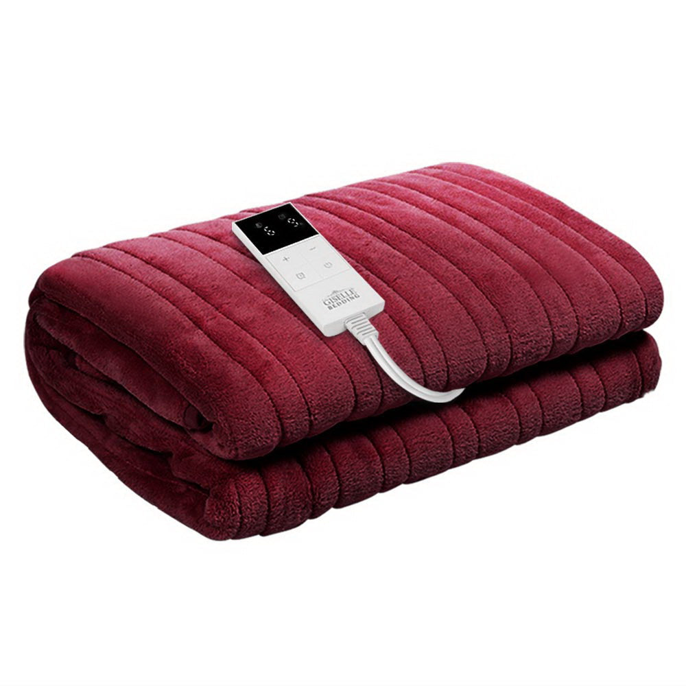 Bedding Electric Throw Blanket - Burgundy Fast shipping On sale