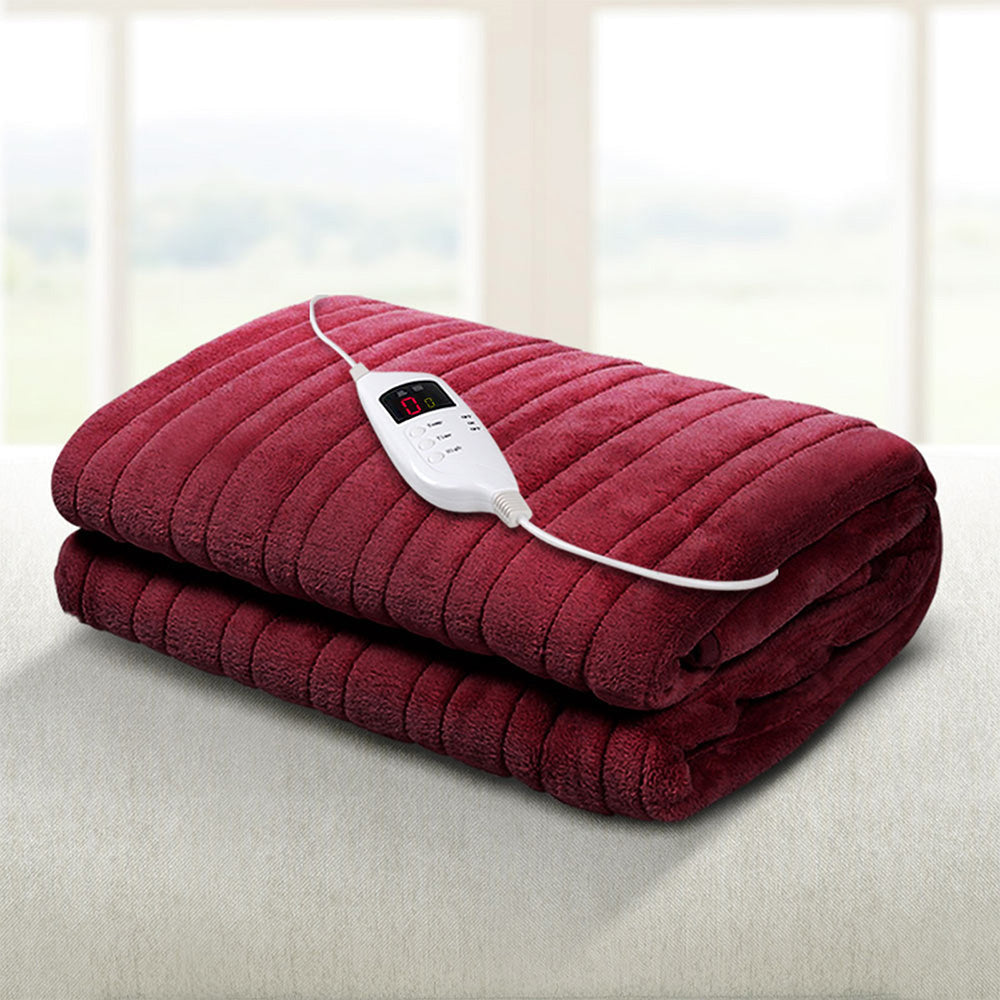 Bedding Electric Throw Blanket - Burgundy Fast shipping On sale