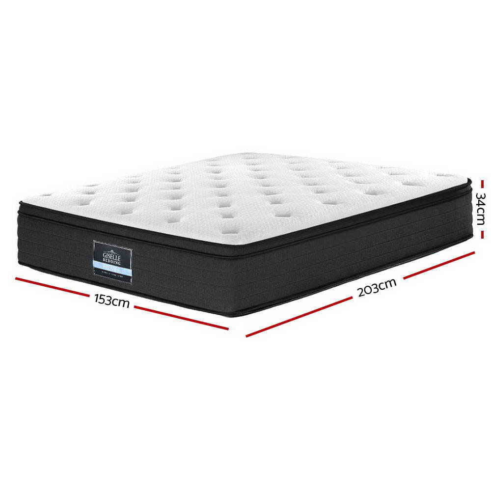 Bedding Eve Euro Top Pocket Spring Mattress 34cm Thick – Queen Fast shipping On sale