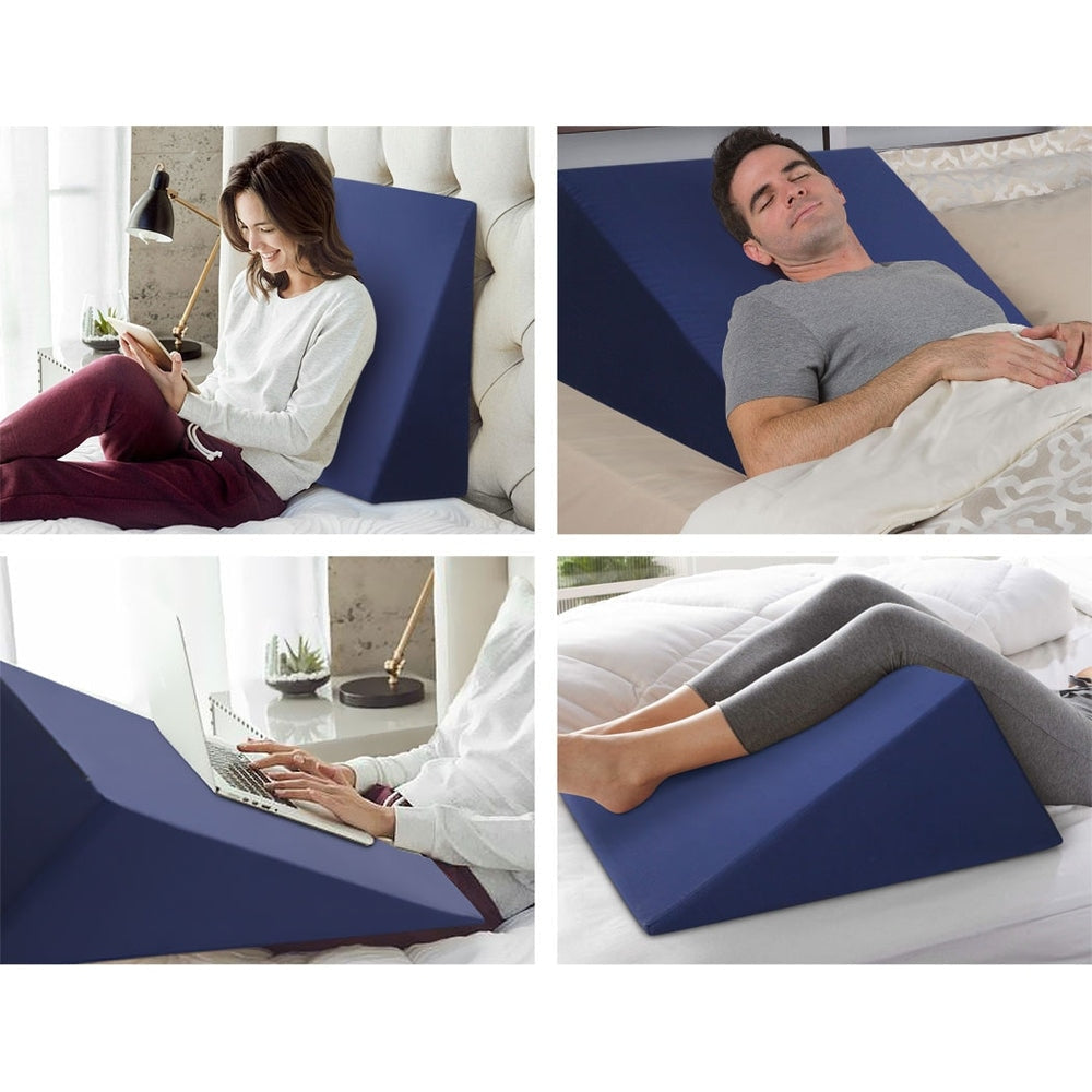 Bedding Foam Wedge Back Support Pillow - Blue Fast shipping On sale