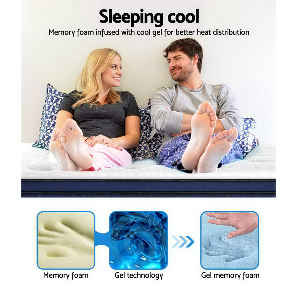 Bedding Franky Euro Top Cool Gel Pocket Spring Mattress 34cm Thick – Double Fast shipping On sale