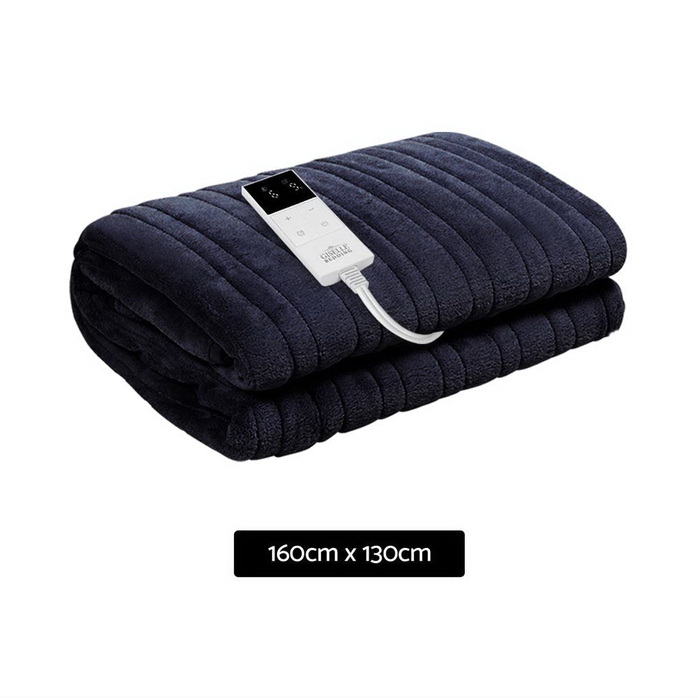 Bedding Heated Electric Throw Rug Fleece Sunggle Blanket Washable Charcoal Fast shipping On sale