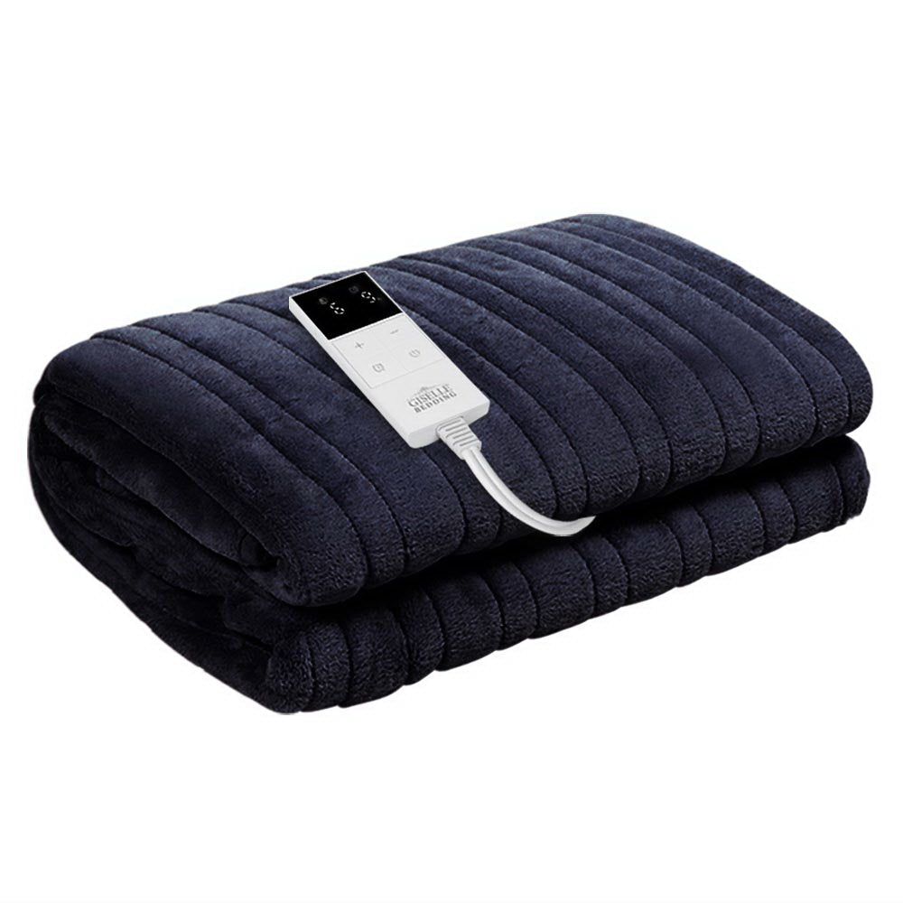 Bedding Heated Electric Throw Rug Fleece Sunggle Blanket Washable Charcoal Fast shipping On sale