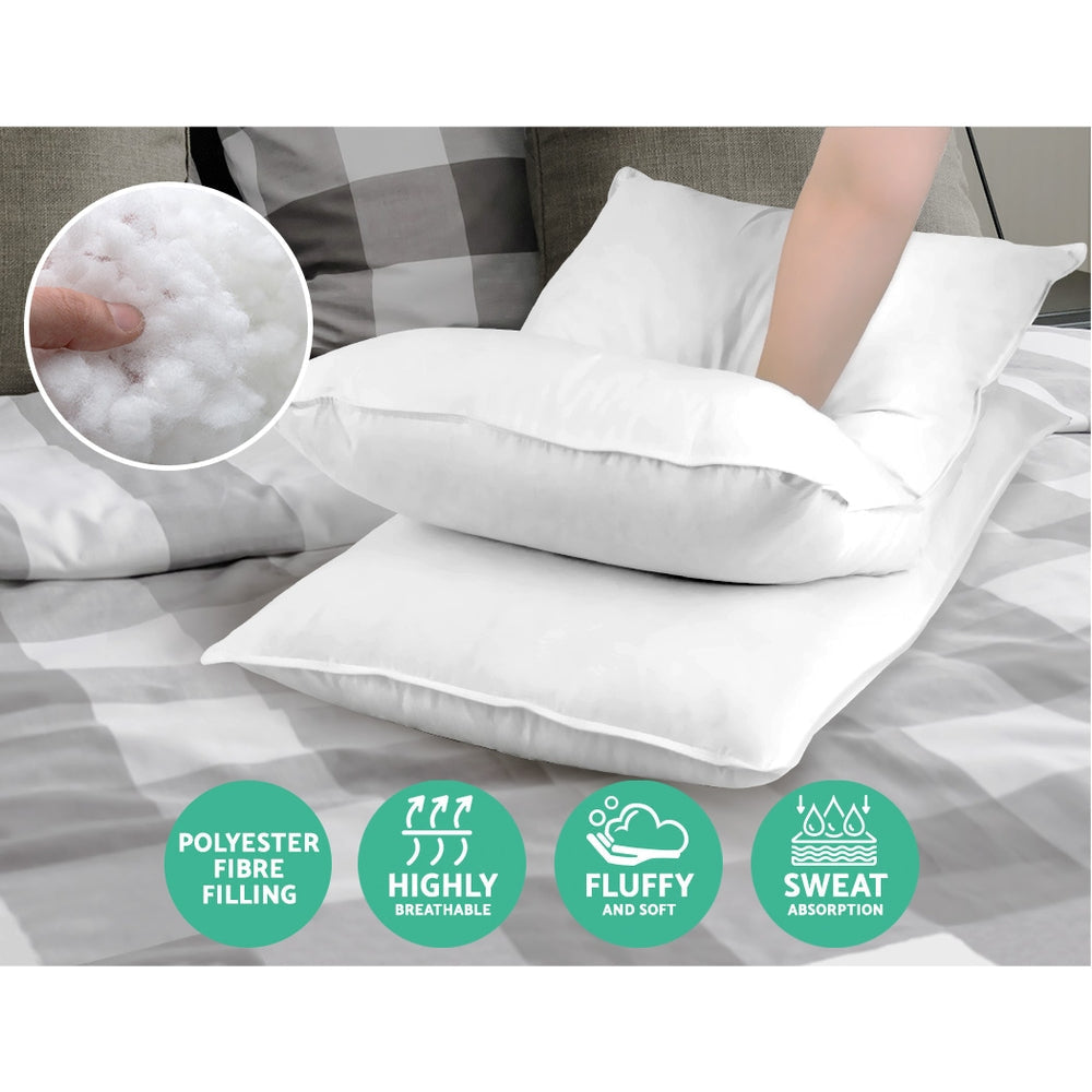 Bedding Set of 4 Medium & Firm Cotton Pillows Pillow Fast shipping On sale