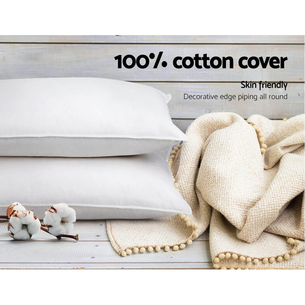 Bedding Set of 4 Medium & Firm Cotton Pillows Pillow Fast shipping On sale