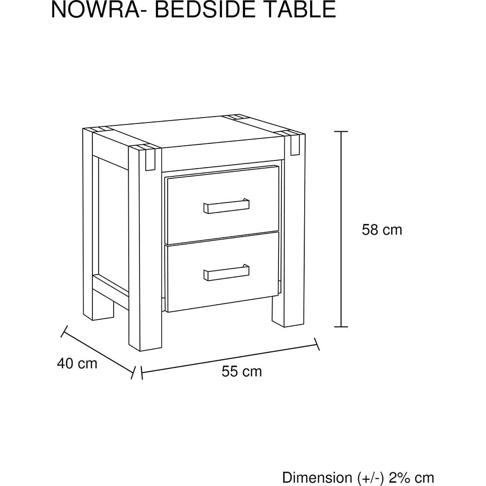 Bedside Table 2 drawers Night Stand Solid Wood Acacia Oak Colour Fast shipping On sale