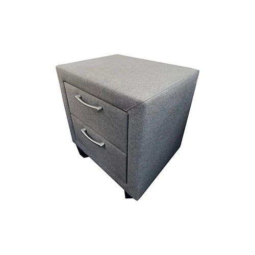 Bedside Table 2 drawers Night Stand Upholstery Fabric Storage in Light Grey Colour Fast shipping On sale