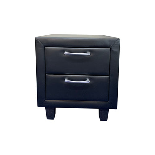 Bedside Table 2 drawers PU Leather Side Night Stand Storage in Black Colour Fast shipping On sale