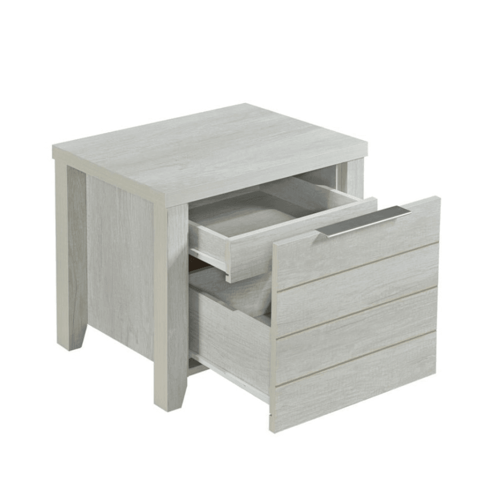 Bedside Table 2 drawers Storage Night Stand MDF in White Ash Fast shipping On sale