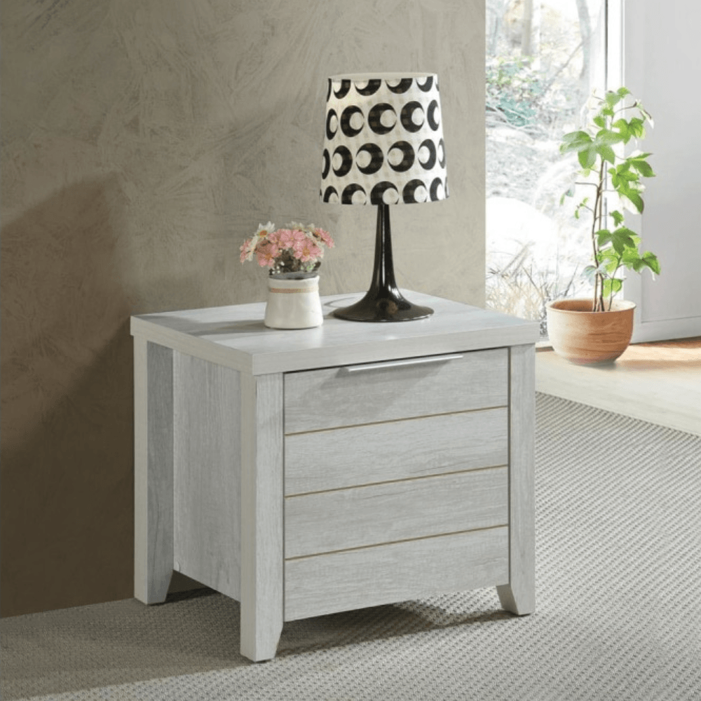 Bedside Table 2 drawers Storage Night Stand MDF in White Ash Fast shipping On sale